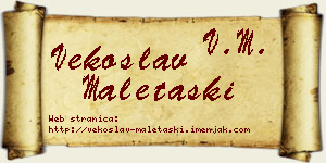 Vekoslav Maletaški vizit kartica
